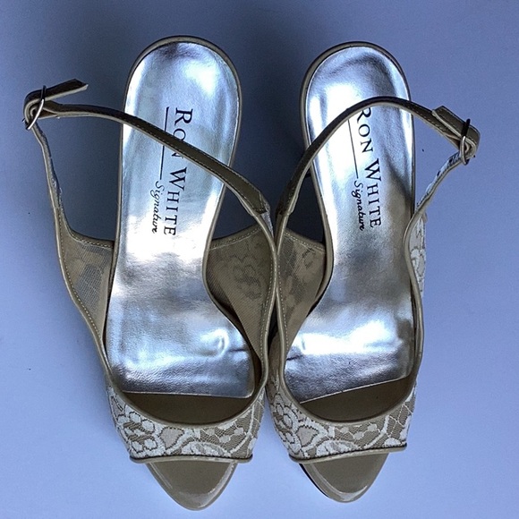 Ron White Lace Peep Toe Heels - sz. Eu 36 - new - Picture 1 of 5